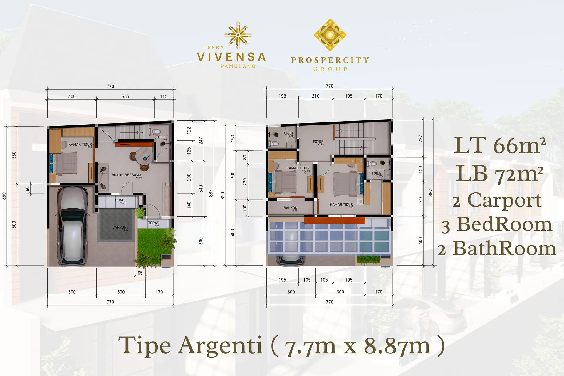 Terra Vivensa Floor Plan - Tipe Argenti