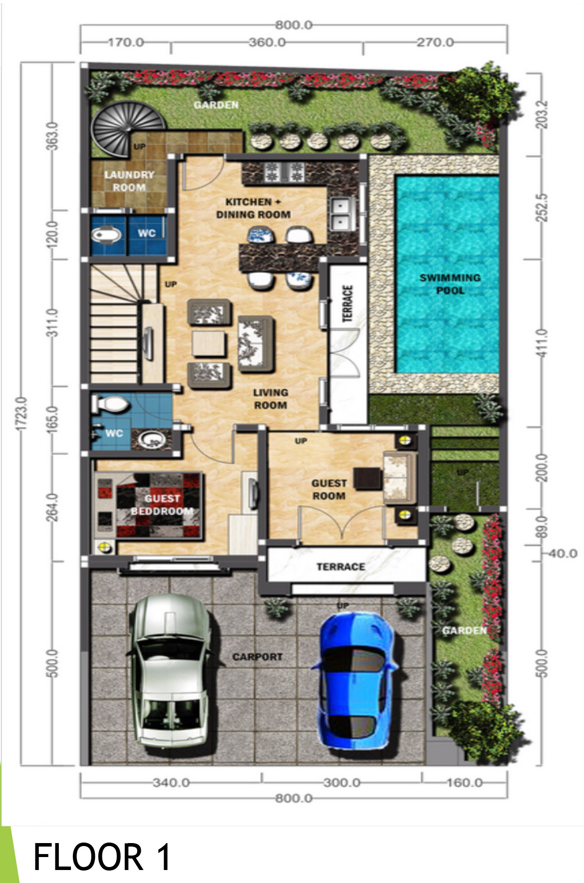 Floor plan The Leaves Townhouse Bintaro 1st floor